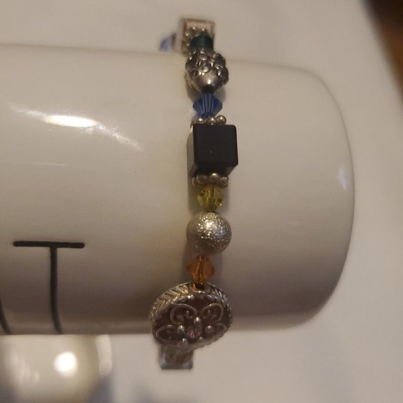 Womens Multicolor Stones Assorted Toggle Clasp Handmade Beaded Bracelet - Picture 2 of 8